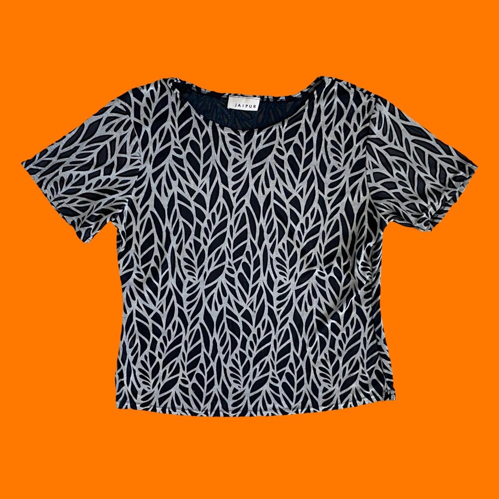 90's vintage burnout mesh boxy oversized top SMALL MEDIUM